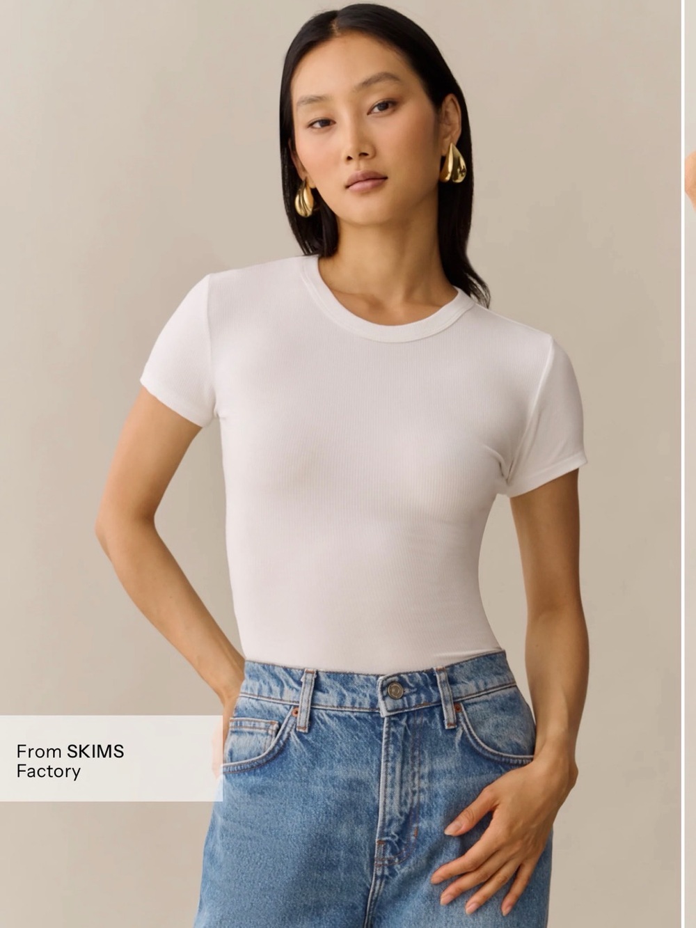 CAARA Soft Lounge Ribbed T-Shirt White Size Medium NWT